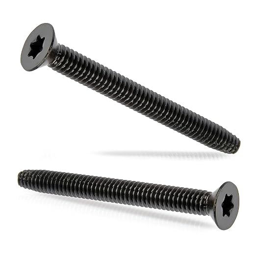 BCP Fasteners 1/4-20 x 2 1/2 Self Tapping Trailer Deck Screws, Flat Head Type F Thread Cutting, Star Drive T30, Steel Floorboard Screws for Wood and Metal, Black Phosphate, 10 Pack (BCP1243)