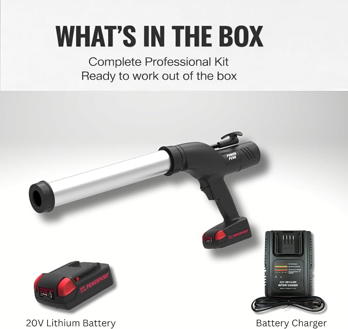 5026 Series Cordless Caulking Gun – 20V Lithium Battery Powered Electric 20oz Cartridge Dispenser, Lightweight 5.6 lbs, 850 lb Thrust, No-Drip Sealant & Adhesive Applicator