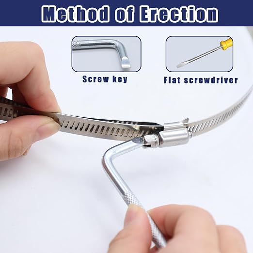 6PCS Adjustable 304 Stainless Steel Duct Clamps Hose Clamp,8 Inch and 6 Inch Pipe Clamp Air Ducting Clamp(5.55"-6.5"/141-165mm and 7.64"-8.5"/194-216mm)