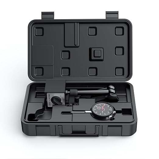 HDLNKAK Dial Indicator Gauge and Magnetic Base, 0-1"/0.001"Dial Indicator with 176lbs (80kg) Max Pull Magnetic Base, Measuring Tool for 3D Printer, Table Saw Measurement, Auto Repair and CNC Machine
