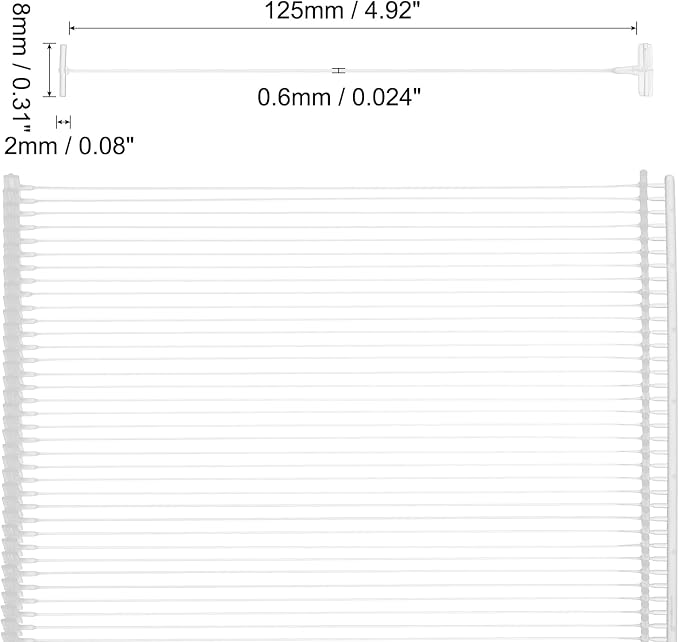 uxcell 5000pcs Standard Tagging Gun Fasteners 125mm Tagging Barbs Pins PP Plastic Tag for Price Tagging Gun, Clothing Tags Gun Attachments for Clothes Bag Fabric, White