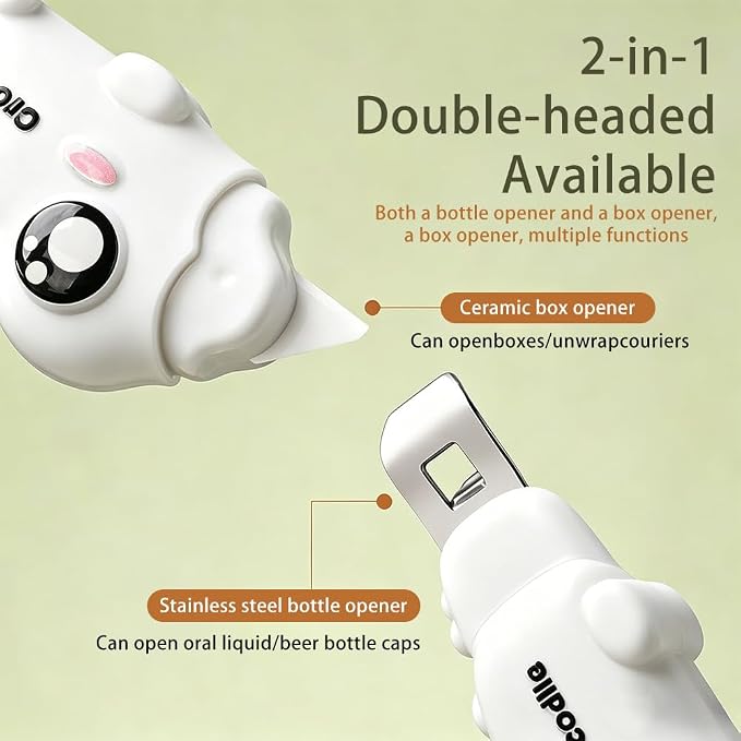 2-Pack Multi-functional Mini Vial Opener,Stainless Steel Crimp Cap Remover for Vials,With Ceramic Box Cutter,For Package Opening