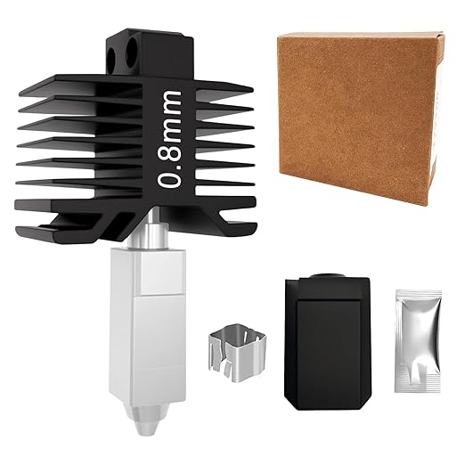 0.8mm Hardened Steel Hotend Nozzle Kit for Bambu Lab P1P P1S X1 X1C, All-Metal Integrated Design 300℃ High-Temperature Print Head Replacement