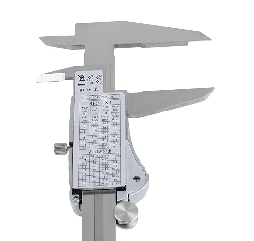 Accusize Industrial Tools Digital Caliper, 0-8''/0-200 mm Range by 0.0005''/0.01 mm Resolution, Large LCD, Ip54 Water Resistant, 2015-0200 | IP54 Water-Resistant, Stainless Steel, 0.0005 in/0.01 mm Resolution, ±0.03 mm Accuracy