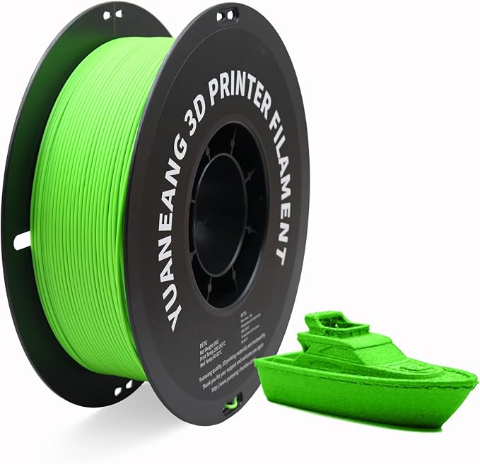 Matte Green PETG 3D Printer Filament 1.75mm, 1kg Spool, Durable & Heat-Resistant PETG Material, Non-Reflective Matte Finish, ±0.03mm Precision, Low-Warp & Strong Layer Adhesion