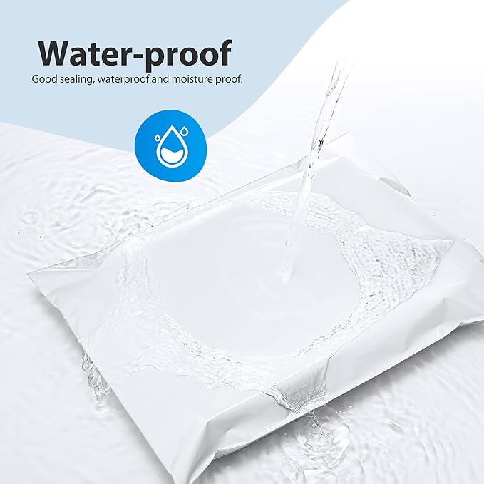 Fuxury 1500 Pcs 12x15.5" Poly Mailers,Waterproof Mailing Envelopes for Clothing, Strong Adhesive Poly Shipping Postage Bags for Small Business(White)