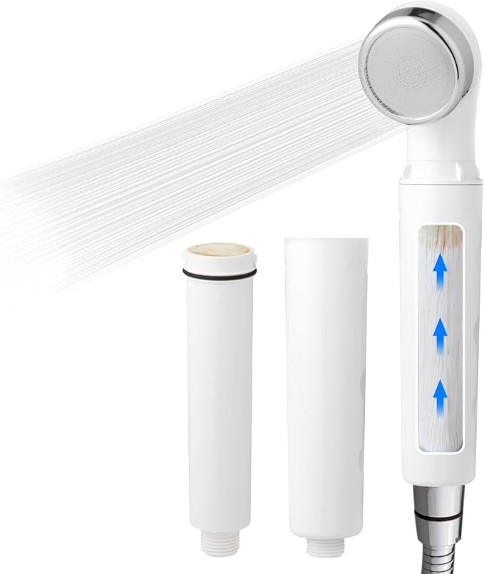 Legionela Shower Head Filter High Pressure Water Softer Filter | Removed 99.99999% of Harmful Substance(Plus White)