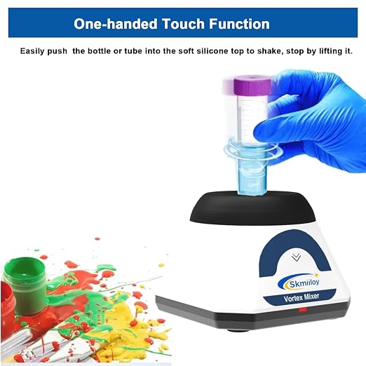 Mini Vortex Mixer with Touch Function, Lab Vortex Shaker 3500RPM for Paint Shaker, Gel Polish,Eyelash Adhesives,and Tatto Ink Mixing