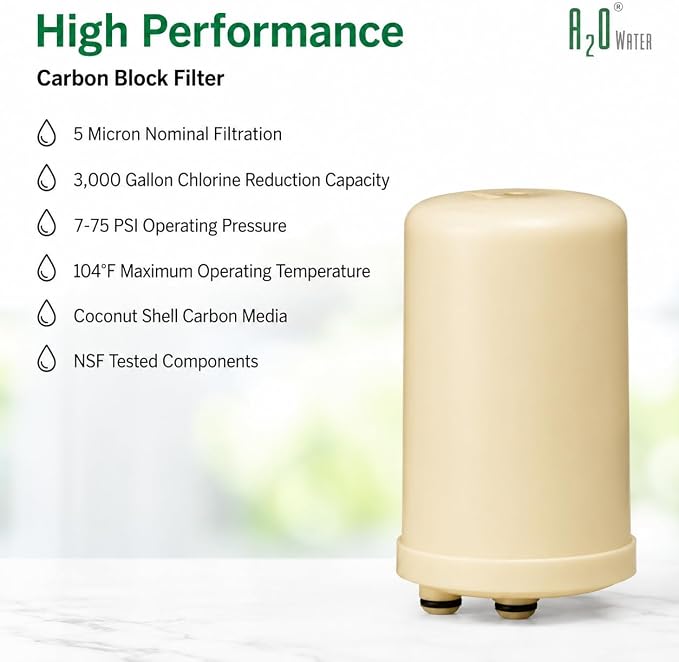 A2O Water-High Performance Water Filter Replacement Cartridge - HGN Type Water Ionizer Compatible (New Model),Made in USA