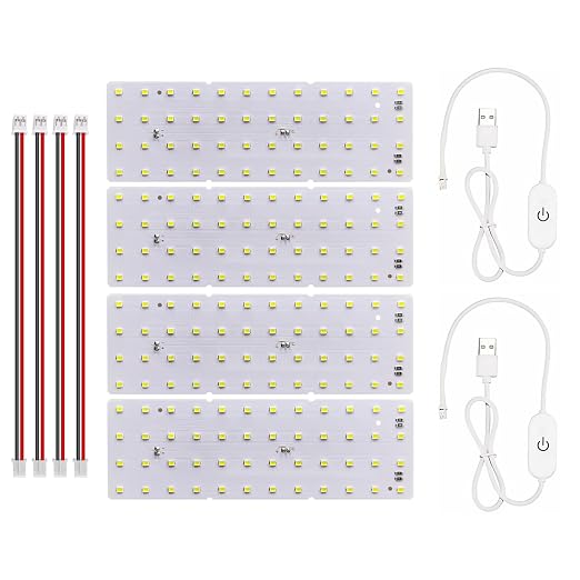 4PCS Lithophane LED Backlight Board Kit KC009 KC010 for Bambu Lab H2C/X1/P2S/A1 LED Light Board Backlights Makerworld Model Parts USB 3D Print Accessory Photo Model DIY Light Box