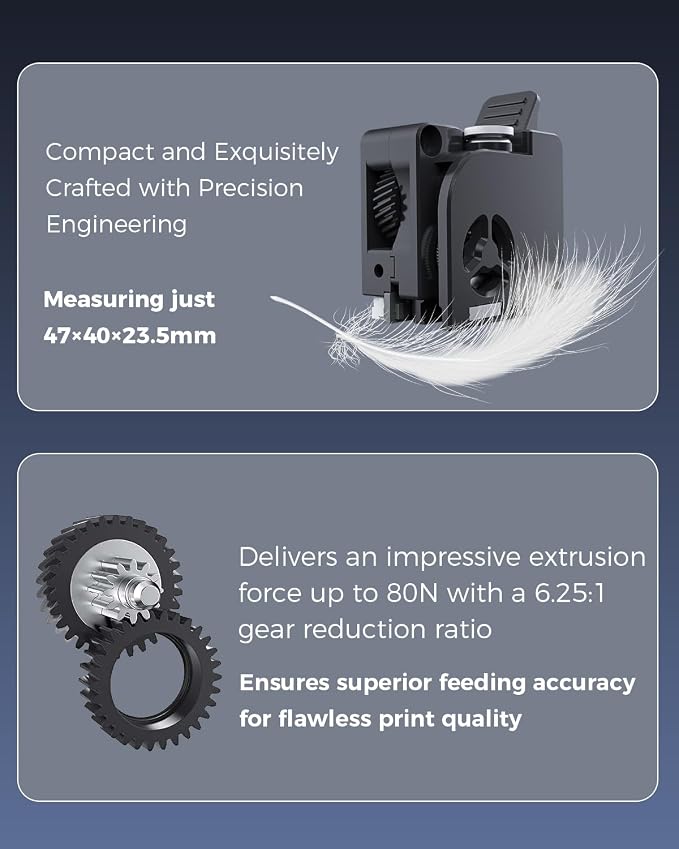 Creality Official K2 Plus Extruder Kit, Build-in Filament Runout Sensor, 80N Strong Extrusion Force & Dual Gear Design Provide Smooth and Precise Feeding, Compatible with Creality K2 Plus, K2, K2 Pro