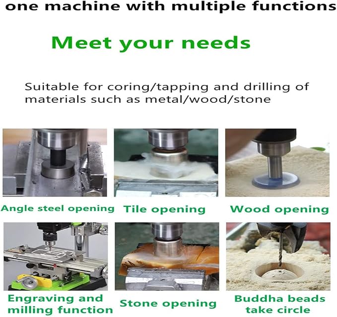 Bench Drill Stand 1200W, infinitely variable speed Mini Drill Press Machine with Cast Iron Base, 0-950RPM, for DIY, Woodworking, Metal, Jewelry Making
