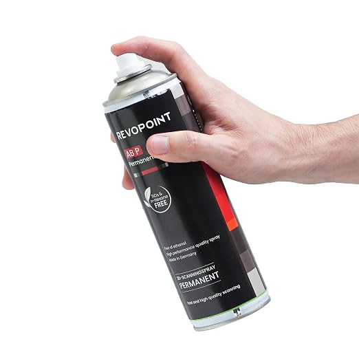 Revopoint 3D Scanning Spray for 3D Scanners, Semi-Permanent Until Wiped, for Reflective, Transparent, Black or Highly Textured Surfaces, 500ml, AB-P
