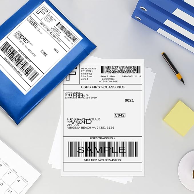 4x6 Thermal Labels, MakerKing White Mailing Fanfold Postage Direct Thermal Printer Shipping Label (1000 4x6 Fanfold Labels), Compatible with Rollo, MUNBYN, iDPRT, Polono, Zebra Thermal Label Printer