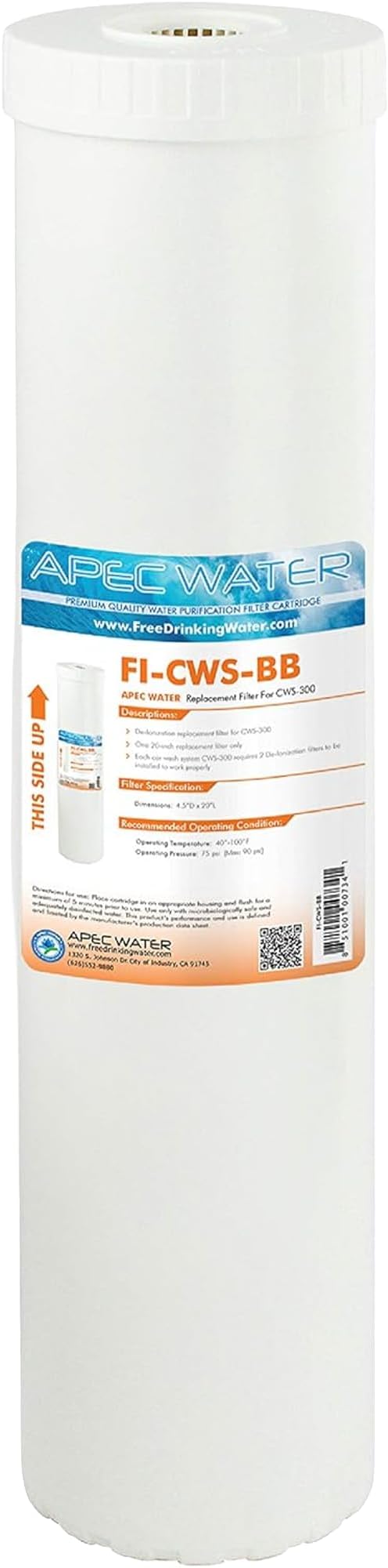 APEC Water Systems 20" Car Wash De-Ionization Replacement Filter for CWS-300
