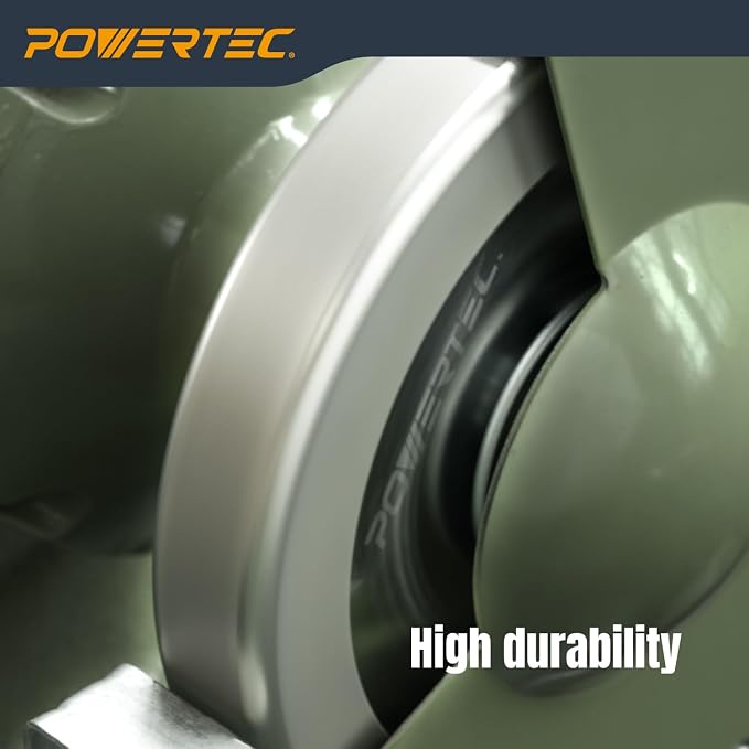 POWERTEC CBN Grinding Wheel 8 Inch 80 Grit, 1-1/2" Wide, 5/8" Arbor – 4-in-1 CBN Sharpening Wheel with 1/4" Radius Edge and Side Face for Bench Grinder (15707)
