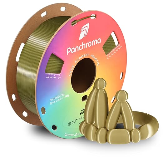 Polymaker Panchroma Silk PLA Filament 1.75mm for 3D Printing, 1kg, Brass | Neatly Wound, High-Gloss Finish PLA, Easy Print & Smooth Feeding, Compatible with Bambu Lab & Most 3D Printers