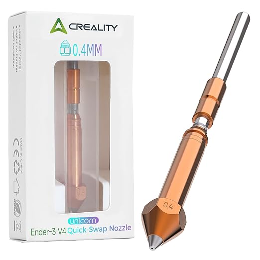 Creality Ender 3 V4 Nozzle 0.4mm, Official Original Unicorn 3D Printer Nozzles Kit, Integrated Hotend Nozzle Kit for Ender 3 V4 3D Printer, All-Metal Design, Anti-Clog, Smooth Flow