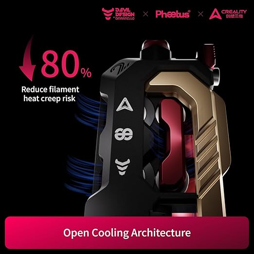 Phaetus DXC2 Extruder Upgrade for Creality K2 Series | Adaptive Pressure for TPU 65A to Carbon Fiber, Ultra-Wear-Resistant Gears