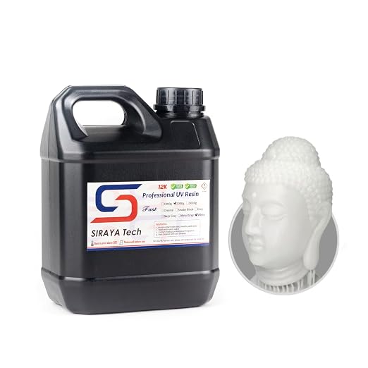 Siraya Tech Fast ABS-Like 3D Printer Resin, High Precision, Non-Brittle - Low Odor 405nm UV-Curing Photopolymer for 8K LCD/DLP Printing (White, 2kg)