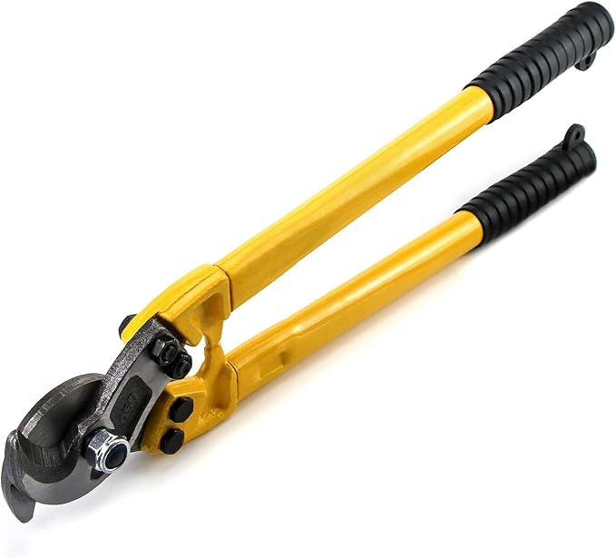 QWORK Hardened Cable Cutter, 18" Heavy Duty Stainless Steel Wire Rope Cutter for Cutting Steel Wire