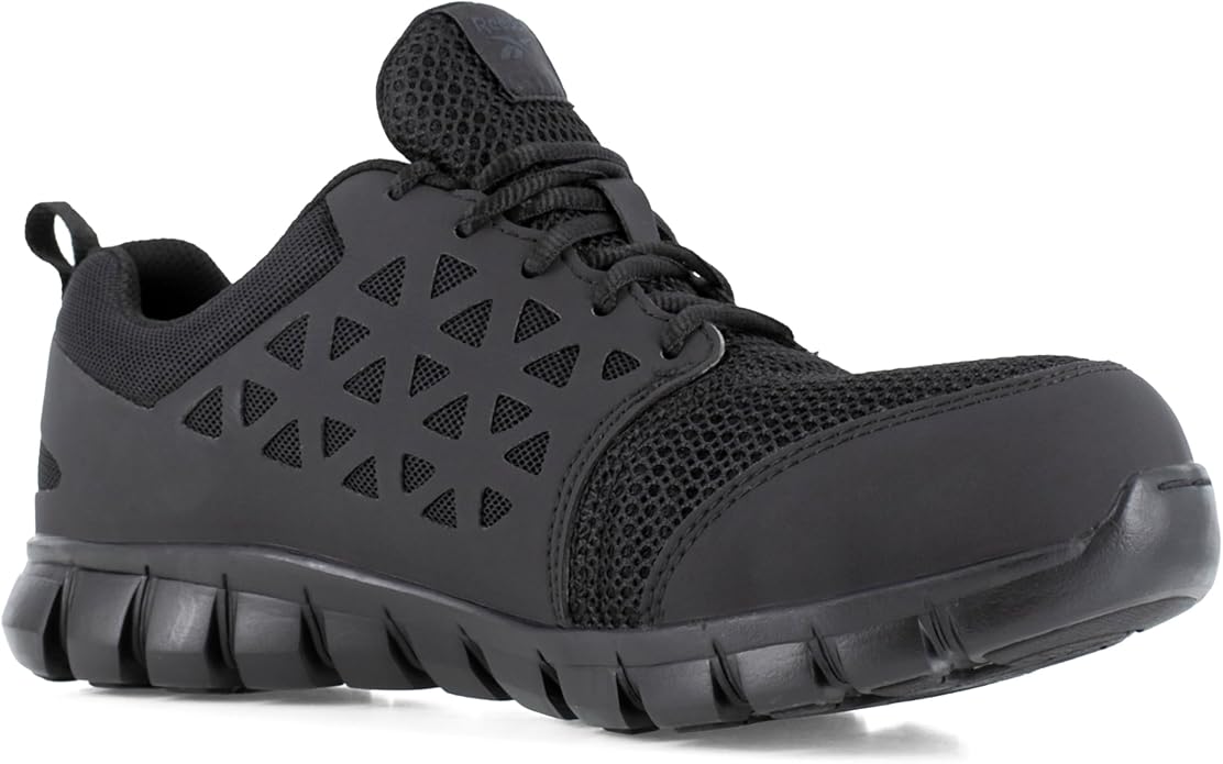 Reebok Mens Rb409 Sublite Cushion Work Safety Athletic Composite Toe Shoe Black