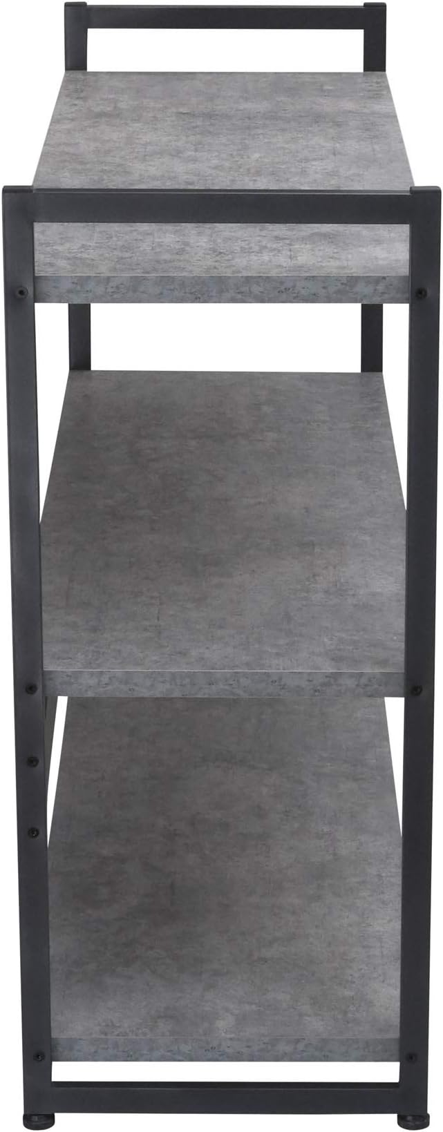 Household Essentials Slate Concrete & Iron Three-Tier Bookshelf