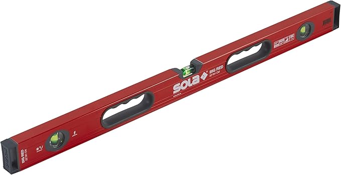 SOLA LSB32 Big Red Aluminum Box Beam Level with 3 60% Magnified Vials, 32-Inch