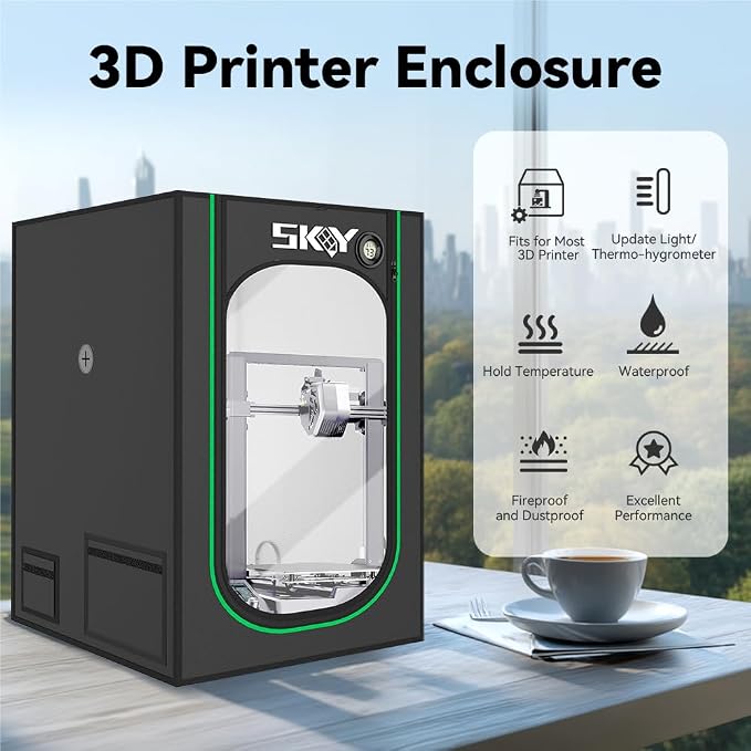 Skouphy 3D Printer Enclosure Fireproof and Dustproof Tent Constant Temperature Protective Cover Room for Ender 3V2/Ender 3V2 Neo/Ender 3S1/Ender 3Pro/Ender 3/Ender 3Neo 3D Printer -Small