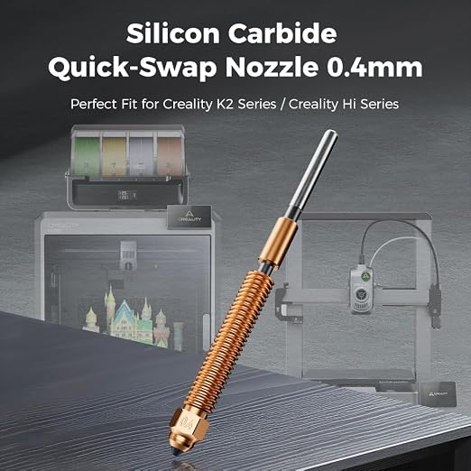 Creality K2 Plus Silicon Carbide Nozzle, Upgrades x Phaetus Hotend Nozzls, Official Creality K2 Series/Hi Quick-swap High Flow Nozzle, Specialized in Multi-Filaments Printing, Strong Wear Resistance