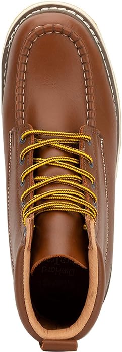 HANDPOINT Men's Steel Toe 6" SureTrack Work Boots, Stylish Classic Leather Slip Resistant Durable Breathable Work Shoes 84992EE