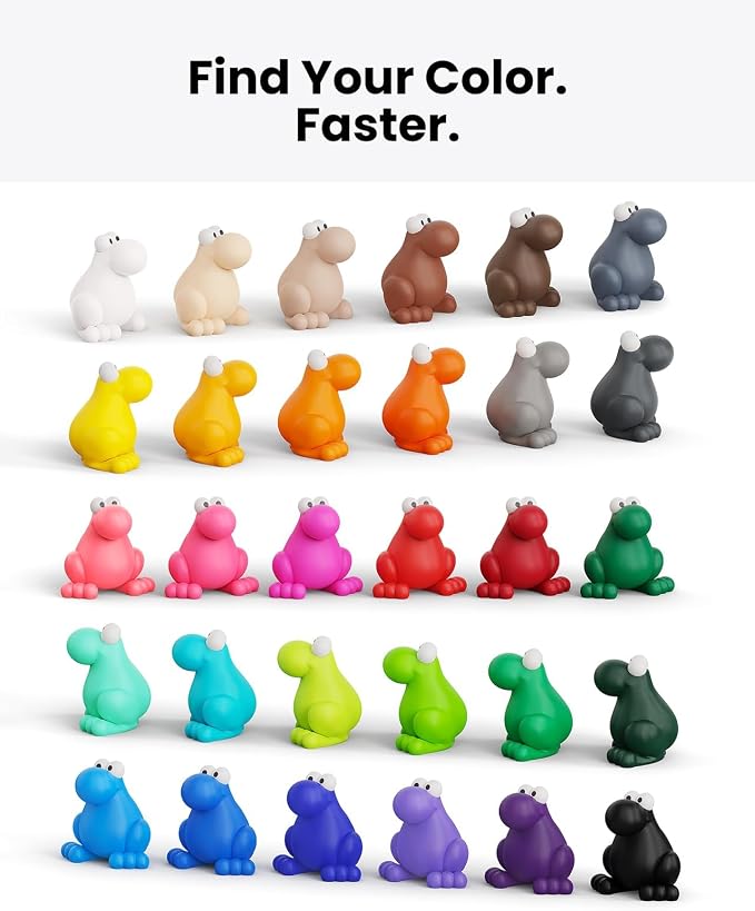 Pre-Dried PLA Basic 8x250g Bundle with Spool for Bambu Lab 3D Printers, Multicolor 1.75mm 3D Printing Filament, Black+White+Cobalt Blue+Red+Turquoise+Pink+Sunflower Yellow+Bright Green