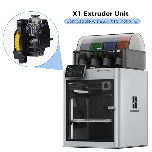 ENOMAKER Bamboo Lab X1 Extruder Unit for X1, X1C, X1 Carbon 3D Printer, Hardened Steel Dual Gear,Complete Toolhead Extruder Assembly Replacement Parts,High Extrusion Force,Anti-Slip for Tough Filament