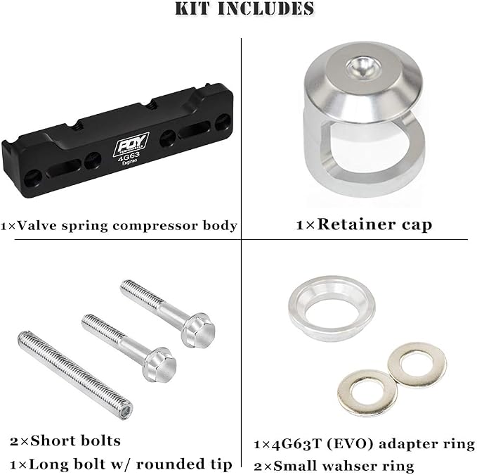 Aluminum Valve Spring Compressor Tool Removal Compatible with Mitsubishi Eclipse/Talon/Evo 8/9 4G63 Engine Black