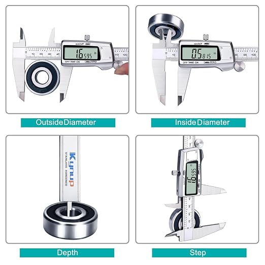 Kynup Calipers 0-12inch, Calipers Measuring Tool, Micrometer Dial Vernier Caliper Digital, Switch from Inch Metric Fraction