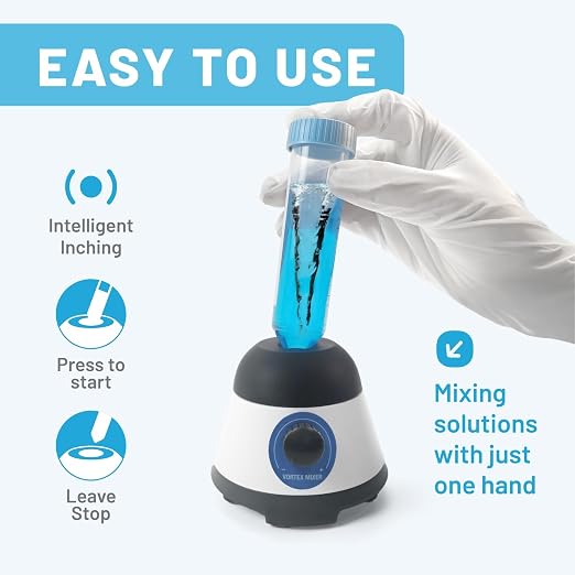 Mini Vortex Mixer with Touch Start Function, Lab Mixing, Nail Polish,Eyelash Adhesives and Acrylic Paints Mixing, Lab Vortexer for Tubes,Include 50 pcs Stainless Steel Mixing Balls