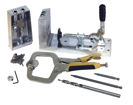 Sommerfeld Tools Rugged Die-cast Aluminum Pocket Hole Jig with Two Face Clamps Driver bits Drill and Starter Screw Pack