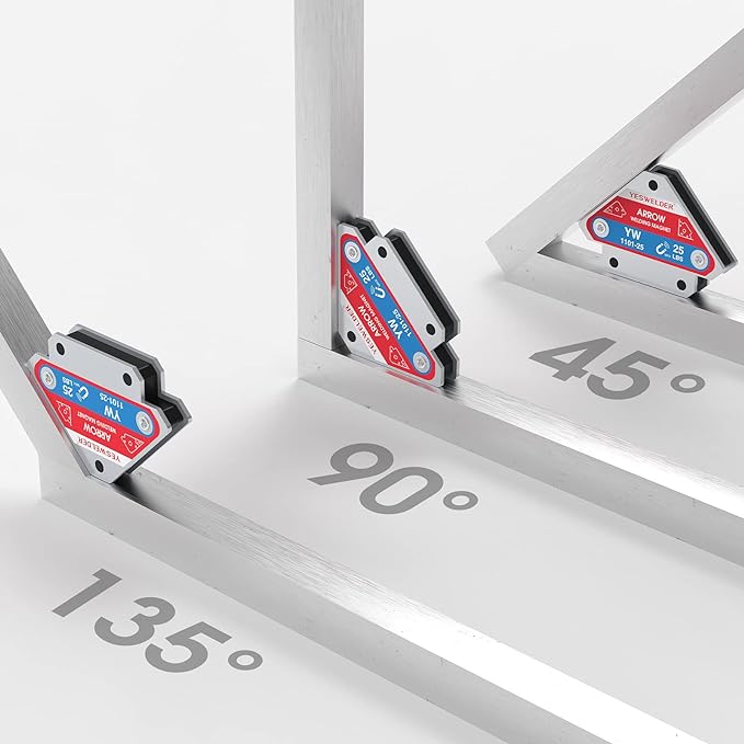 YESWELDER 25 LB Welding Magnet-4 Pieces of Magnetic Welding Holder 25 LBS Holding Power & Switchable Arrow Welding Magnet 66-110LBs On/Off Switch Arrow Magnetic Welding Holder