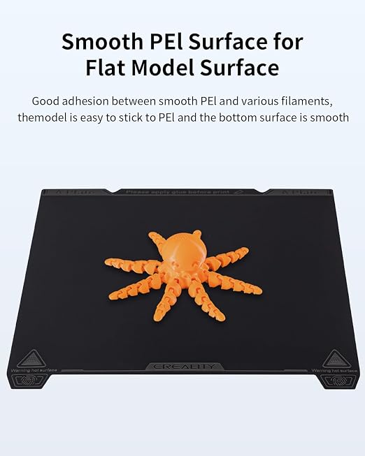 Creality Official K1 Build Plate Smooth Surface 235x235mm PEI Sheet Flexible Removable Spring Steel Bed Plate for Ender 3 V3/3V3 SE/3V3 KE/3 S1/3 S1 Pro/5 S1/CR-10SE (Without Magnetic Base)