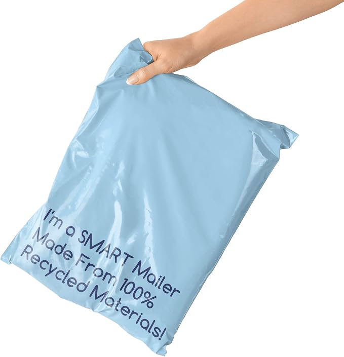 200 Count, 12x15.5 inch 100% Recycled Poly Mailers Eco Friendly Packaging Envelopes Supplies Mailing Bags 2.5 Mil Thick - SMART Mailer…