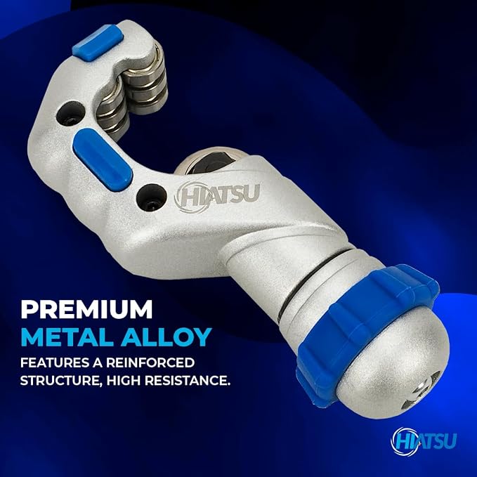 Hiatsu CTH-114 Professional Tube Cutter 3/16" 1/4" 3/8" 1/2" 5/8" 3/4" 7/8" 1" 1-1/4" Premium, Fast Clean Cut Tool for Copper, Brass, Aluminum, PVC, Plastic Pipes, Refrigeration