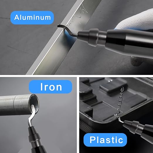 DKIBBITH Deburring Tool with 11 HSS Swivel Blades for Metal, 3D Prints,Resin,Ideal for Plumbing & 3D Printing Burr Removal,Black.
