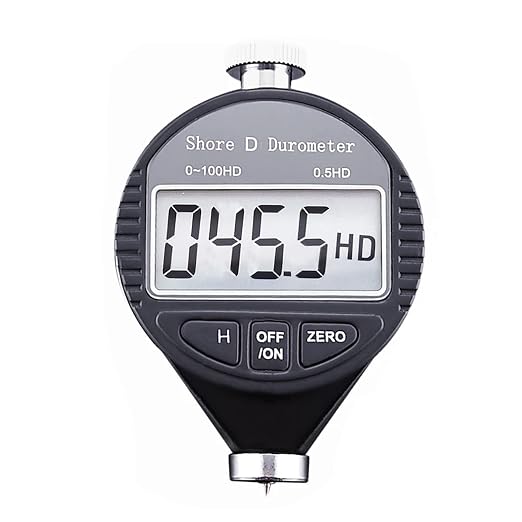 Rubber Hardness Tester Digital Shore Type D Durometer Hardness Tester 0~100HD Shore D Tire Hardness Tester Meter with LCD Display for Ultra-Hard Rubber,Thermal Plastic,Tire,Resin, Fiber,Glass