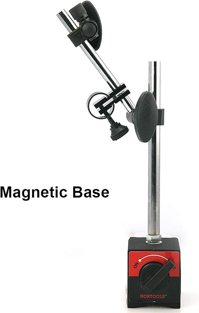 Dial Indicator with Magnetic Base 0-1.0" & Point Set Dial Test Indicator 0.001" Precision Measuring Gauge Tools Kit， Magnetic Dial Indicator Base Holder with Fine Adjustment