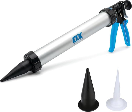 OX Professional Sausage Caulk Gun - Heavy Duty Caulking Gun with 24:1 Thrust Ratio Sausage Guns for High Viscosity Materials - Pistola De Calafateo