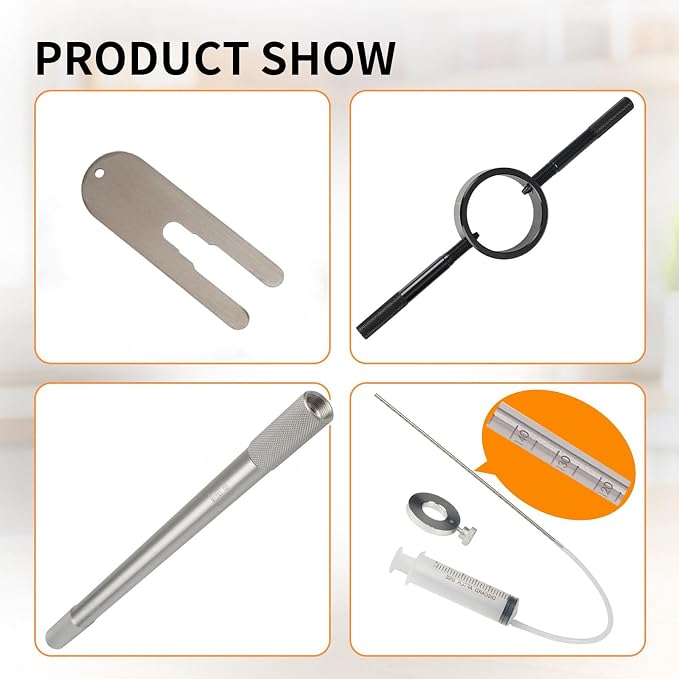 Motorcycle Fork Service Tool Kit 3-in-1, Fork Oil Level Tool, Fork Spring Compressor and Damper Rod Bleed Tool