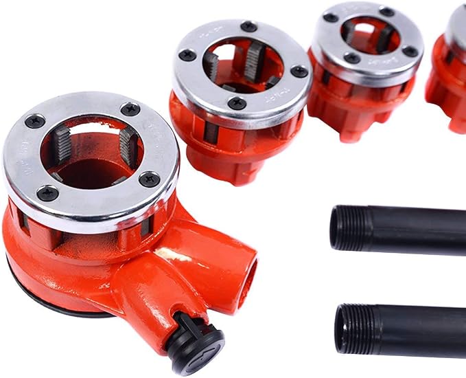 GOFLAME Ratchet Pipe Threader Kit Set Portable W/6 Dies and Case Gas Manual Ratcheting Pipe Threading Tool Set