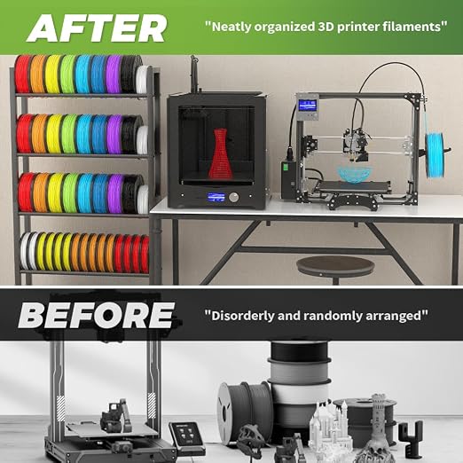 3D Printer Filament Storage Rack, Heavy-Duty 5-Tier Organizer for 3D Printing Spools, Large Capacity Holder for 3D Printing Rolls