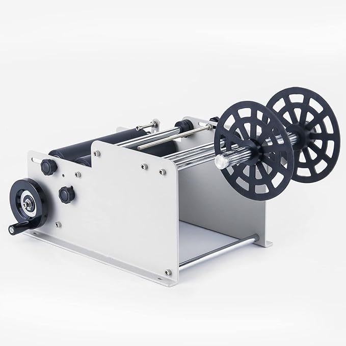 Manual Round Labeling Machine, Bottle Label Applicator for Round Bottles(White)