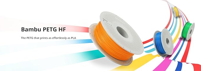 Bambu Lab PETG HF Filament 1.75mm 1kg Spool - Strong Durable 3D Printer Filament, High-Temp Resistance, Low Warp, Compatible with Bambu Lab & Most FDM 3D Printers - Blue (33600) - Spool